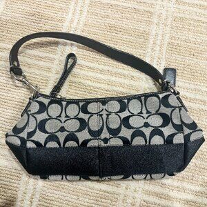 Great condition Coach Black & Grey Signature Mini Shoulder Bag / Demi Hobo